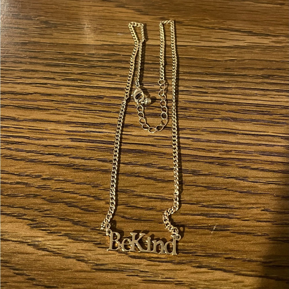 gold “Be Kind” necklace